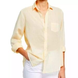 Frank & Eileen Eileen 100% cotton poplin shirt yellow size xs